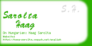 sarolta haag business card